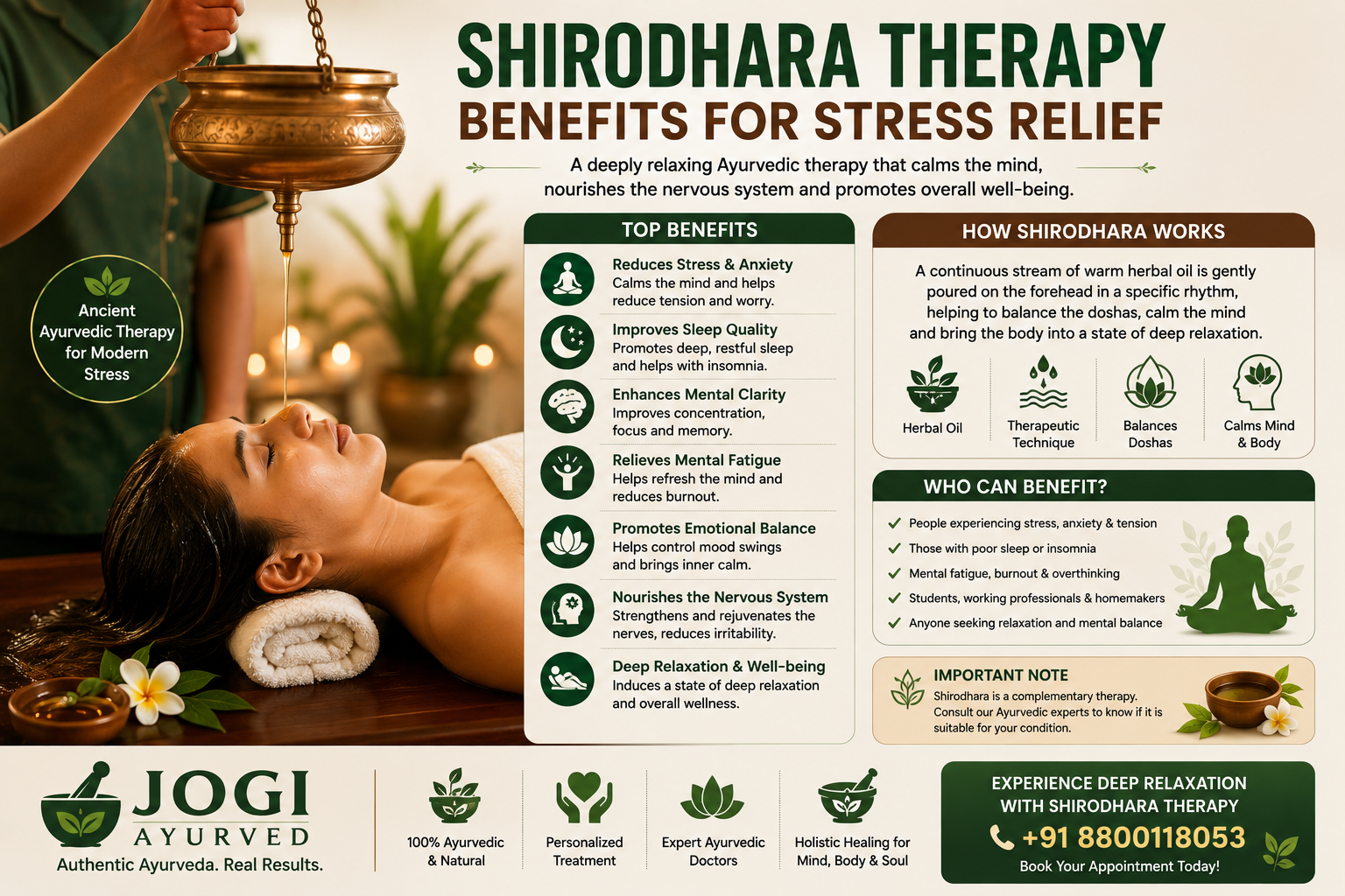 Shirodhara Therapy Benefits for Stress Relief
